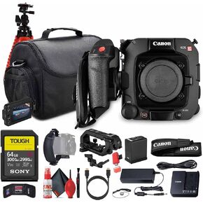 Canon EOS C400 6K Full-Frame Professional Cinema Camera (6388C002) | Triple Base ISO, Dual Pixel CMOS AF II, RF Mount | 64GB Memory Card + Camera Bag + More (Renewed)