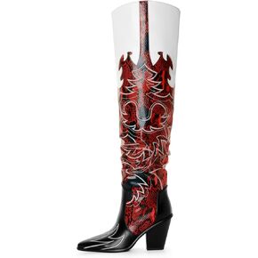 ANN CREEK Cowgirl Boots Women Over the Knee Western Cowboy Boots for Women with Chunky Block Heels Fashion Dress Boots