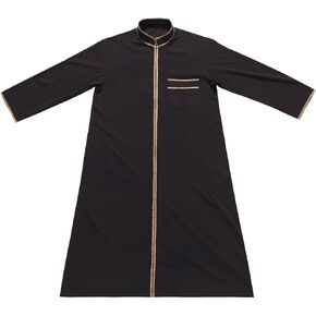 Short R𝐨be for Boys Muslim Long Sleeve Thobe Abaya Kaftan Pocket Oversize Shirts Tops Kids Summer Casual Clothes