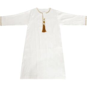 Kids Muslim Thobe Long Sleeve Kaftan Lace Crew Neck Short R𝐨be Toddler Boys Summer Lightweight Loose Casual Clothes
