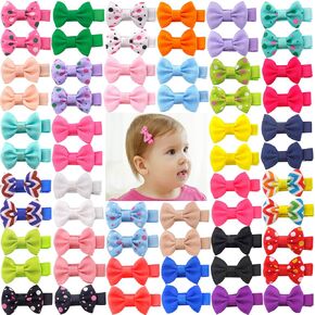60pcs زوال طفلة الشعر أقواس 1.6 بوصة صغيرة صغيرة صغيرة مبطنة بالكامل للأطفال الصغار الرضع (30 زوجًا)