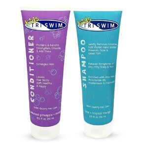 TRISWIM Kids Shampoo & Conditioner Set – 8.5oz Each | Removes Chlorine, Salt Water, Hard Water | Hydrates, Detangles, Restores | Helps Build Strong and Healthy Hair | For Everyday Use