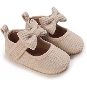 Newborn Baby Girls Dress Shoes Infant Bowknot Soft Sole Mary Jane Moccasins Baptism Christening Crib Shoes Wedding Princess Flats