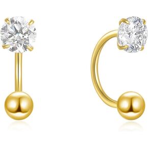 SILBERTALE Daith Rook Earrings Sterling Silver Cartilage Earring Stud Tragus Piercing Eyebrow Rings Petite Belly Ring Curved Barbell Body Piercing 5/16'' in Kuwait