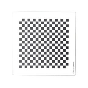 Chessboard Calibrator Lens Test Target Focus Calibration Chart Camera Distortion Correction Pattern Checker Oxidized Aluminum on Glass Base 18 Rows 18 Columns (400)