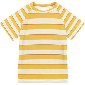 Light Blue Stripe Bathing Suit Girls Short Sleeves Summer Clothes Swimwear Beach Tops 3T
