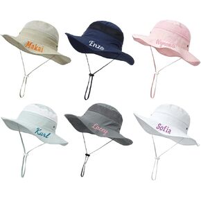 Custom Baby Sunhat, Personalized Baby Bucket Hat with Embroidered Name, Summer Mesh Infant Beach Hat for Girls Boys