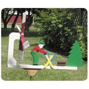 Woodcraft Project Paper Plan To Build Lumberjack Whirligig - Material Not Included
