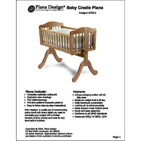 Nursery Baby Swing Cradle Bed Woodworking Plans -Design #5CRD2