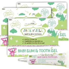 Jack N' Jill Baby Gum and Tooth Gel - Natural Teething Relief Gel for Babies, Gentle Formula with Chamomile and Calendula, No Added Sugars or Colors, Suitable for 4 Months and Up - 15 g