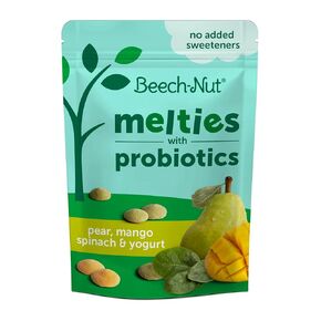 Beech-Nut Probiotic Melties Pear Mango Spinach Yogurt Melts Baby & Toddler Snack, 1oz Bag