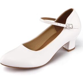 Linodes Economy PU Leather Ankle Strap Character Shoe 2'' Ballroom Dance Shoes for Women