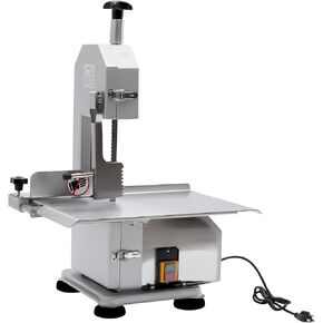 Electric Bone Saw Machine, 650W Commercial Electric Meat Bandsaw 110V Stainless Steel Countertop Bone Sawing Machine Frozen Meat Die-Cast Cutter with Adjustable Thickness for Rib Pork Beef