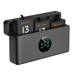 K&F Concept Hero 13 Battery, 3-Pack Enduro Hero13 Batteries and Upgraded Fast Charger Compatible with GoPro Hero 13 Black Camera