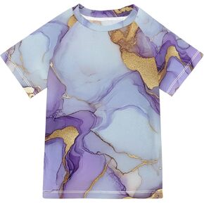 KLL Bathing Suit Girls Short Sleeve Rash Guard Swimsuit
