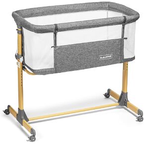 3 in 1 Baby Bassinet with Wheels, Portable Bedside Sleeper for Baby with 6 Adjustable Heights and Foam Mattress, Baby Bedside Crib for Newborns and Infants with Storage Basket