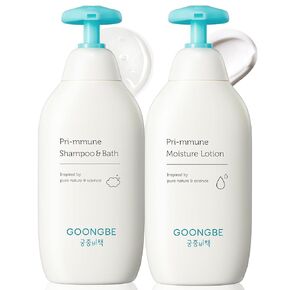 Pri-mmune Shampoo Bath & Moisture Lotion - Korean Baby Cleanser and Body Lotion - Hypoallergenic Moisturizing & Calming Daily Skincare - Gentle Cleanse, Naturally Derived, 11.8 oz.