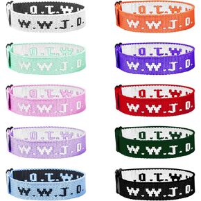 8 Pcs W.W.J.D.Bracelets Religious Christian WWJD Bracelet What Would Jesus Do Bracelets Webbing Bracelets for Fundraisers in Saudi Arabia