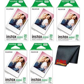 Fujifilm Instax Mini Instant Camera Film (40 Photo Exposure) Bundle with 6AVE Microfiber Cleaning Cloth