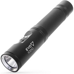EVO Rechargeable LED Dive Light (1000L) | Premium Underwater Flashlight - Includes Carrying Case, Charging Cable, Lanyard, Rechargeable and Spare O-Ring