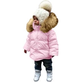 Toddler Down Jacket Hooded Snowsuit Baby Boys Girls Winter Warm Puffer Down Coat Light Puffer Padded Jacket Outerwear