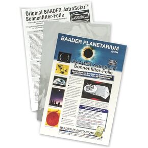 Baader AstroSolar Visual Solar Filter Film (ND 5) - A4 Sheet 20x29cm (7.9x11.4) # 2459281