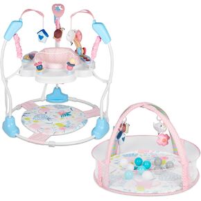 Baby Activity Center Jumper & Baby Play Mat to Develop Sensory Exploration and Motor Skill 6+ Months (Pink)