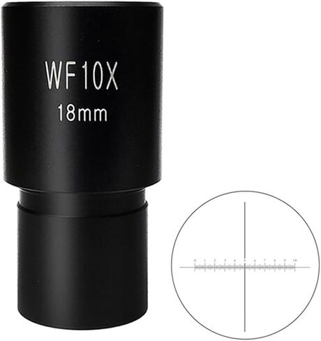 Microscope Observation Microscope Eyepieces-Wide Field WF10X Eyepiece Field View 18mm for Biological Microscope Optical Lens Ocular with or Without Reticle Scale(with Scale) in Kuwait