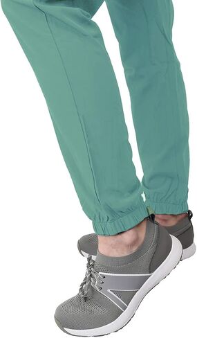 Green Town Women's Jogger Scrub Set Medical Nursing GT 4FLEX Top and Pant Solid Colors and Prints-Caribbean-X-Large Petite in Kuwait