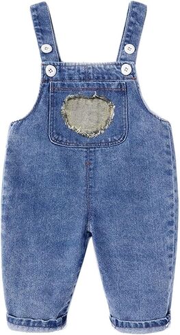 Toddler Cute Hear Print Jeans Girls Streetwear Denim Pants Kids Baggy Loose Wide Leg Trendy Distressed 𝗬2k Clothes in Saudi Arabia