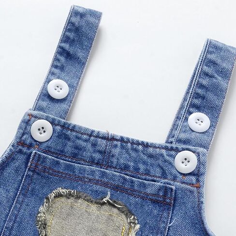 Toddler Cute Hear Print Jeans Girls Streetwear Denim Pants Kids Baggy Loose Wide Leg Trendy Distressed 𝗬2k Clothes in Saudi Arabia