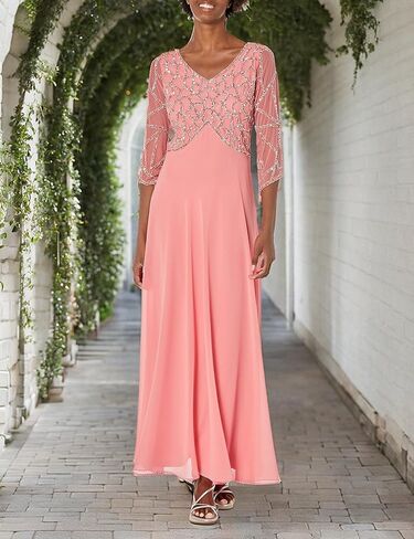 جيه كارا فستان مطرز بالخرز باكمام 3/4 للنساء in Kuwait