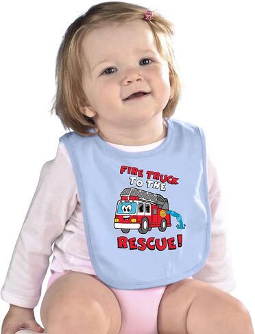 Wild Bobby Fire Truck to the Rescue Funny Cute Humor Infant Premium Jersey Baby Bib in Saudi Arabia