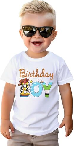 Kekemi عيد ميلاد بوي قميص طفل طفل رضيع الأولاد 1st 2nd 3rd 4th 6th Birthday Party t Shirt B-Day Outfit Tops Tops لطيف in Kuwait