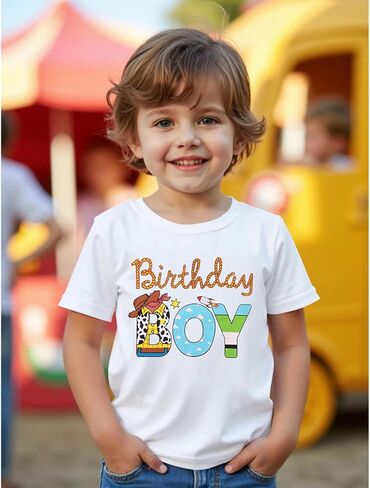 Kekemi عيد ميلاد بوي قميص طفل طفل رضيع الأولاد 1st 2nd 3rd 4th 6th Birthday Party t Shirt B-Day Outfit Tops Tops لطيف in Kuwait