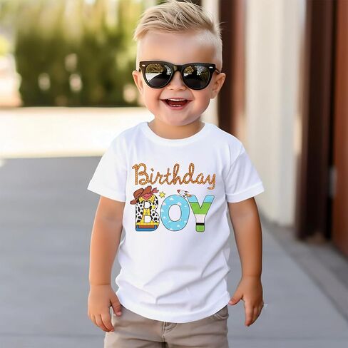 Kekemi عيد ميلاد بوي قميص طفل طفل رضيع الأولاد 1st 2nd 3rd 4th 6th Birthday Party t Shirt B-Day Outfit Tops Tops لطيف in Kuwait
