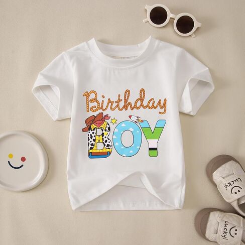 Kekemi عيد ميلاد بوي قميص طفل طفل رضيع الأولاد 1st 2nd 3rd 4th 6th Birthday Party t Shirt B-Day Outfit Tops Tops لطيف in Kuwait