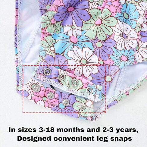 Baby Toddler Girls Swimsuit One Piece Long Sleeve Rash Guard Bathing Suit UPF 50+ Sun Protection in Kuwait