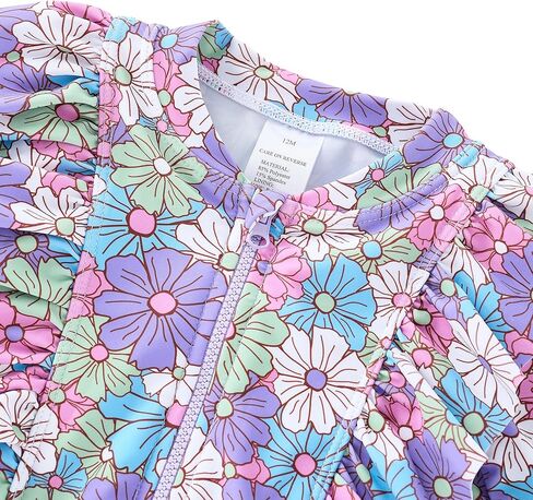 Baby Toddler Girls Swimsuit One Piece Long Sleeve Rash Guard Bathing Suit UPF 50+ Sun Protection in Kuwait