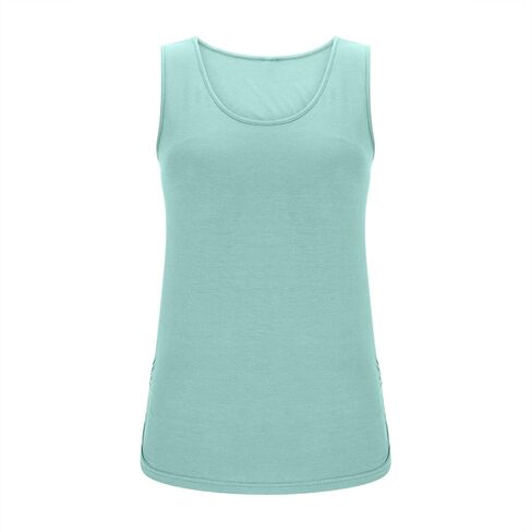 Tank Top with Built in Bra for Women Loose Fit Scoop Neck Sleeveless Workout Athletic Yoga Shirts Summer Basic Tops in Saudi Arabia