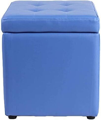 Square Ottoman Storage 12x12x14inch Small Cube Foot Rest Stool with Hinged Lid,Faux Leather Padded Seat Waterproof Toy Box for Living Room Bedroom (Pink) in Kuwait