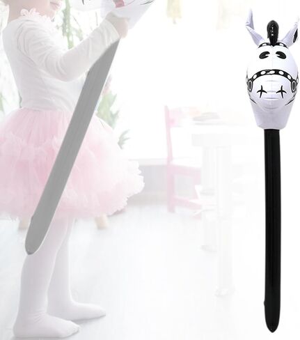 Dynwave Horsehead Stick Toy ، بالون عصا رأس الحصان الجميل ، الديكور الإبداعي لكارتون مرح ، عصا ركوب الخيل للحفلة ، بني in Saudi Arabia