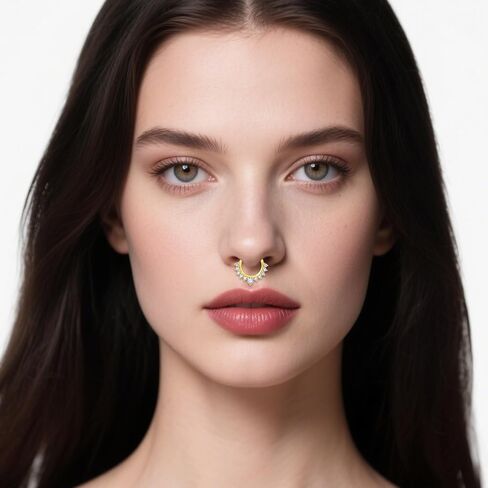 Vsnnsns 16G Septum Jewelry Septum Ring Piercing Jewelry Septum Clicker Ring and Horseshoe Barbell Stainless Steel Ring Septum Nose Rings Hoop Piercing Jewelry for Men Women 10mm 12pcs in Kuwait