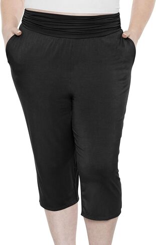 Women's Stretch (Rayon) Cropped Gaucho and Long Gaucho Pants with Pockets | Small-5X in Kuwait