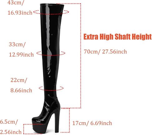 17cm Ultra-High Heel 70/80cm High Shaft Height Pole Dance Shoes in Saudi Arabia