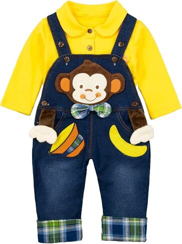 Baby & Toddler Boys Jean Overalls Pants Set in Kuwait