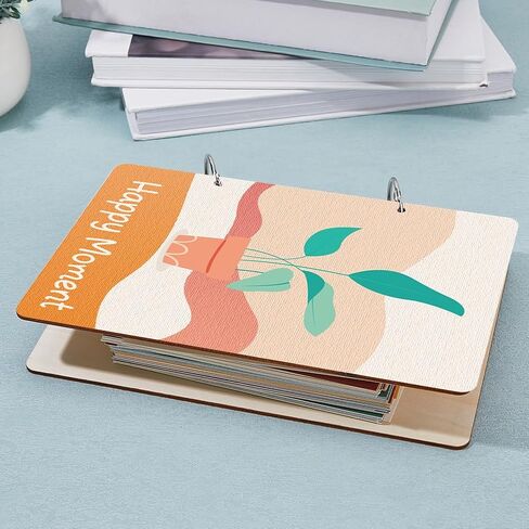 SUPERDANT Happy Moment Greeting Card Holder Organizer Bohemian Potted Plants Wooden Card Keeper Binder Birthday Cards Keeper Photo Album Cover Graduation Wedding Planner Journal Keepsake Gifts in Saudi Arabia