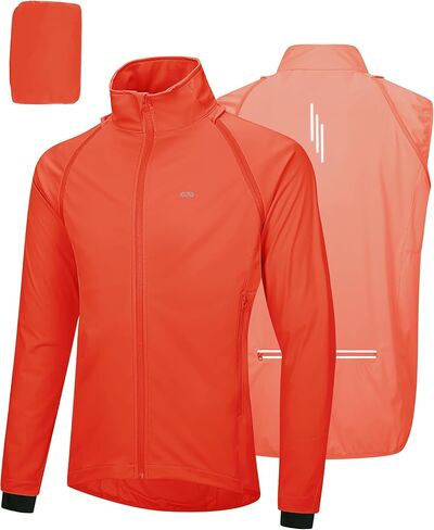 33,000ft Men's Cycling Jacket Long Sleeve, Waterproof Running Bike Vest Outerwear Reflective Windproof Sleeveless Jacket in Kuwait