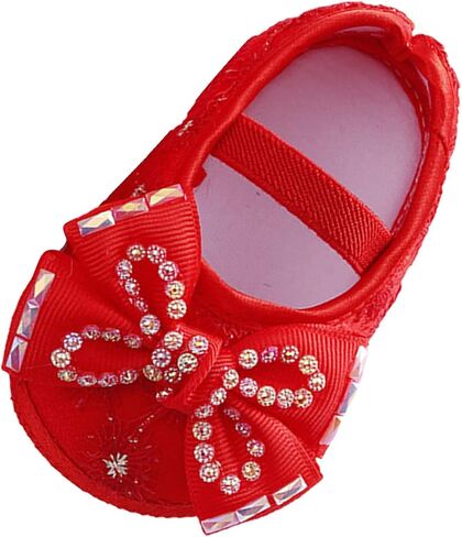 0 to 18 Months Baby Toddler First Walking Non-Skid Shoes Fashion Soft Sole Pearl Dress Flower Princess Shoes in Saudi Arabia