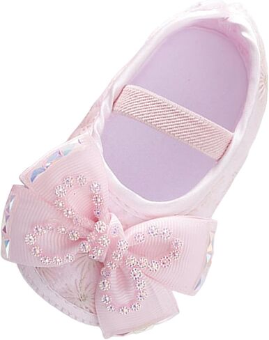 0 to 18 Months Baby Toddler First Walking Non-Skid Shoes Fashion Soft Sole Pearl Dress Flower Princess Shoes in Saudi Arabia